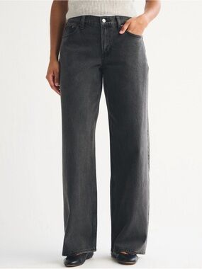 Abercrombie & Fitch Gray High-Rise Wide Leg Jeans